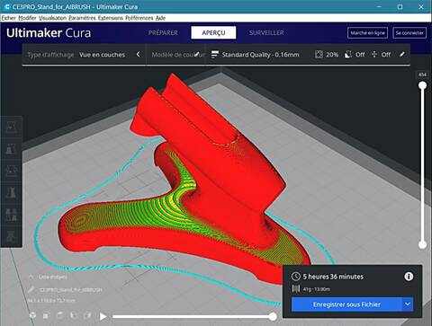 Aérographe, la peinture de l'impression 3D