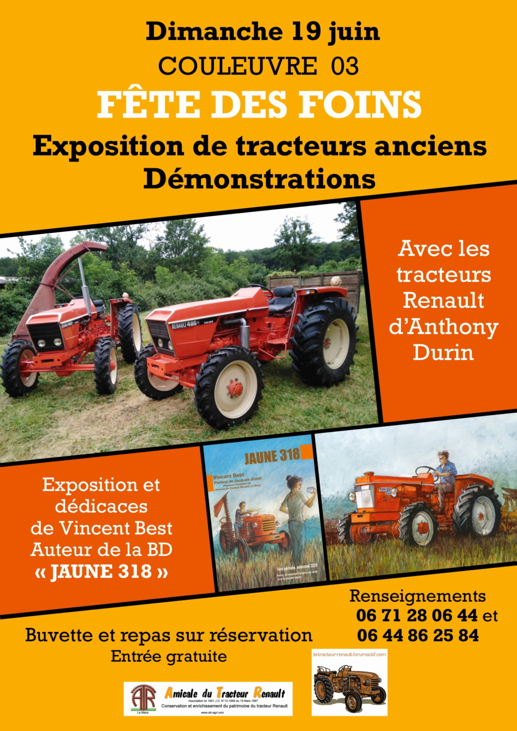 Exposition BD et démonstration de tracteurs Renault le 19 juin dans l'Allier  Affich11