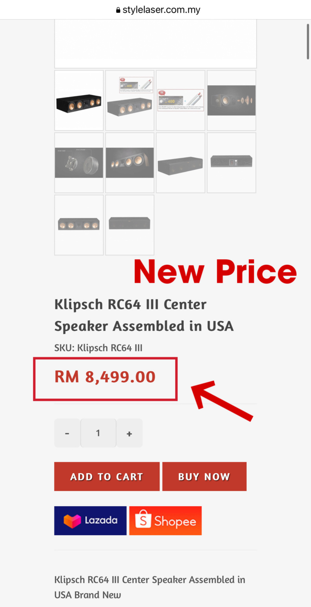 Klipsch Reference Series RC-64 Center channel (Made In USA) speaker with real wood veneer (Black) SOLD C4495610