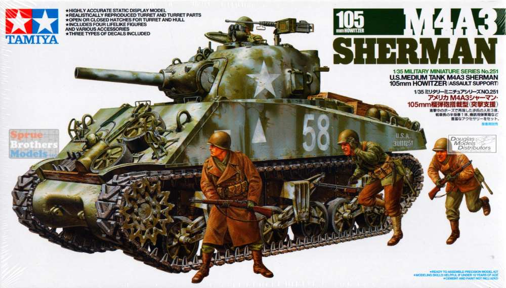 M4A3 Sherman 105mm Howitzer Tamiya 1/35ième Tank-u10