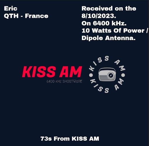 eQSL de radio KISS Am Kissam10