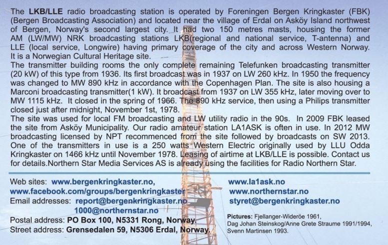 qsl de LKB LLE - Norvège Lkb210