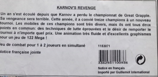 CODE-BARRES AES : sticker en français des versions GUILLEMOT (listing) Karnov10