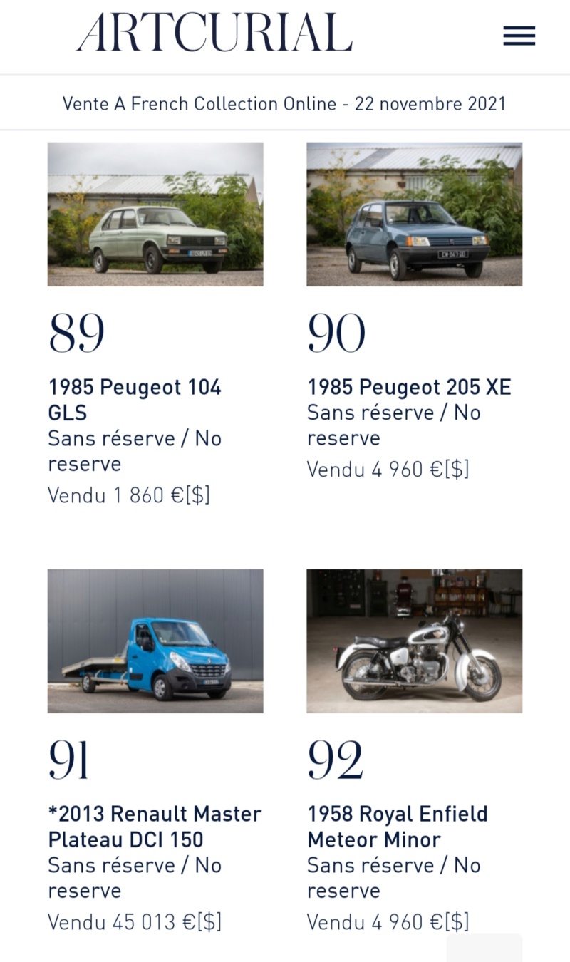 Peugeot 104 ZS et GLS aux enchères 20211217