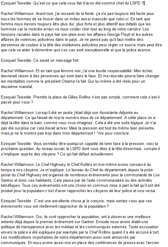 Dossier spécial LSPD - Interview écrite de la nouvelle chef du LSPD Screen52