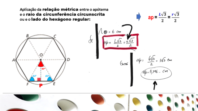 Apótema do hexágono inscrito numa circunferência de rai Slid1809