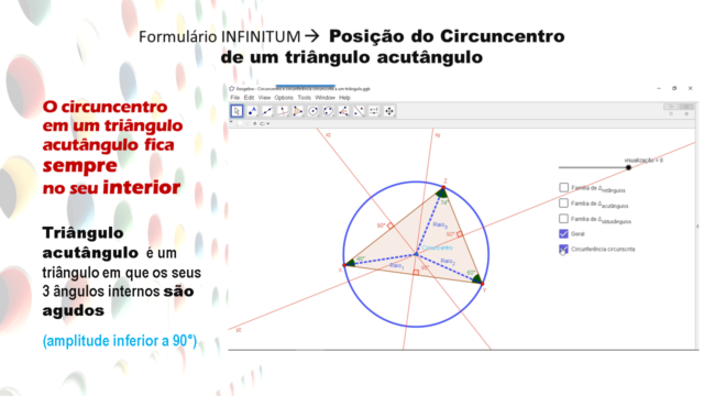 Circuncentro e circunferência circunscrita a um triângu Slid1881