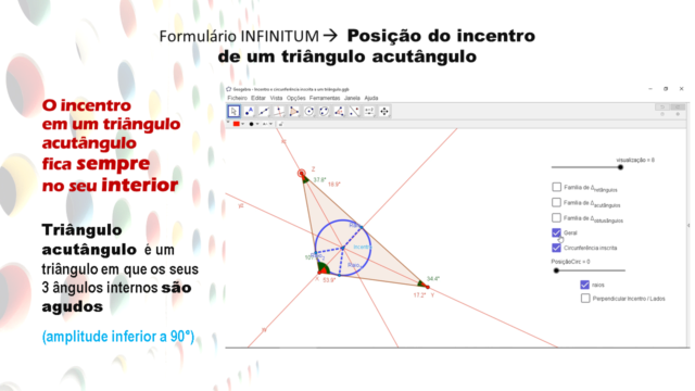 Incentro e circunferência inscrita a um triângulo Slid1897