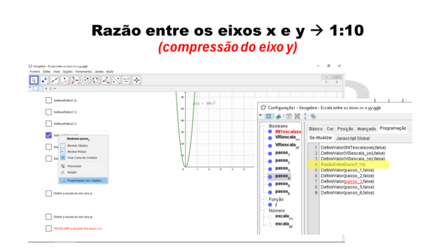 Escala entre os eixos x e y Slid2078