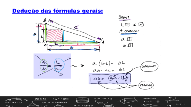 Quadrado inscrito num triangulo retângulo - Tipo 2 Slid2669