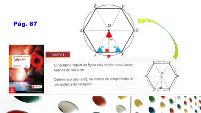 Apótema do hexágono inscrito numa circunferência de rai Slide078