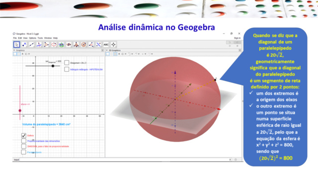 Volume do paralelepípedo com diagonal e lados proporcio Slide520