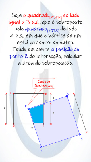 Sobreposição de 2 quadrados - Vértice de um no centro d Slide795