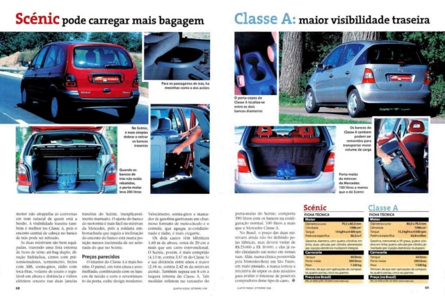 (Classe A - W168): A160 x Renault Scénic - avaliação Revista Quatro Rodas® - setembro 1998 59540310
