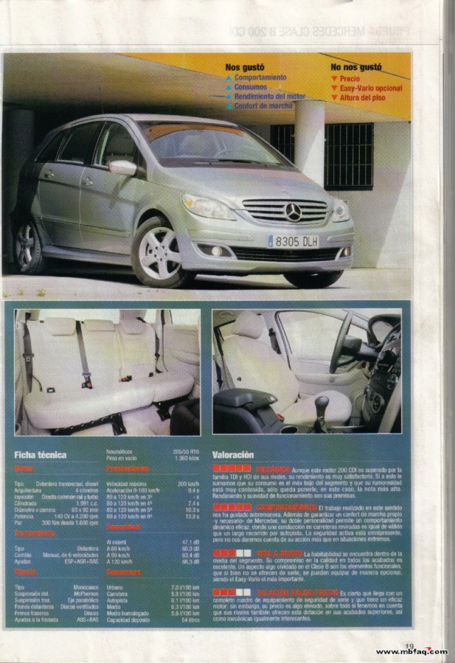 (Classe B - T245): Avaliação Revista Soloauto Monovolumen y Familiares® - B200 CDI 2005 66d36310