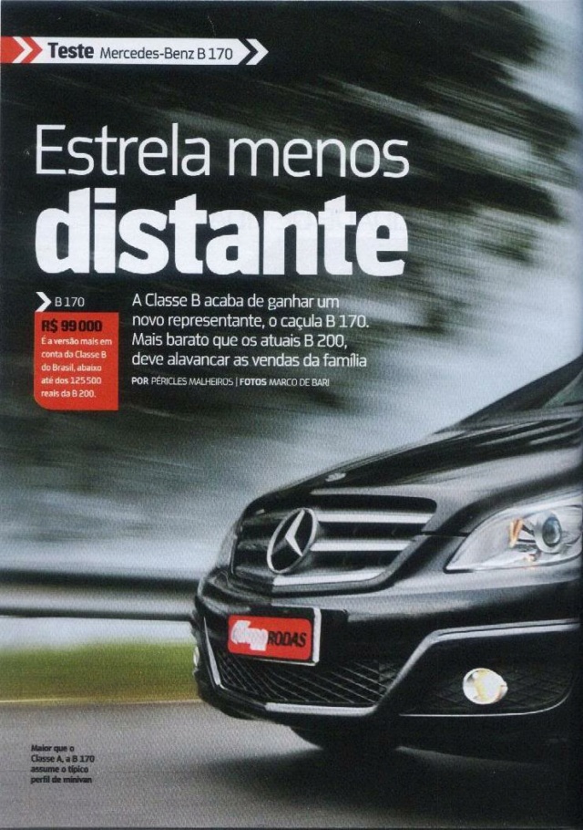 (Classe B - T245): Avaliação Revista Quatro Rodas® - B170 2009 70cb7410