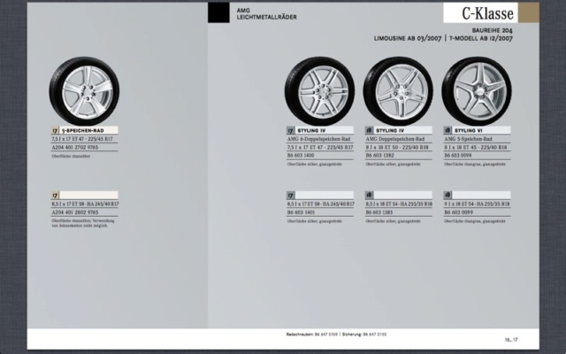 (Classe C - C/S/W204): Catálogo de rodas - fase I 9562af10