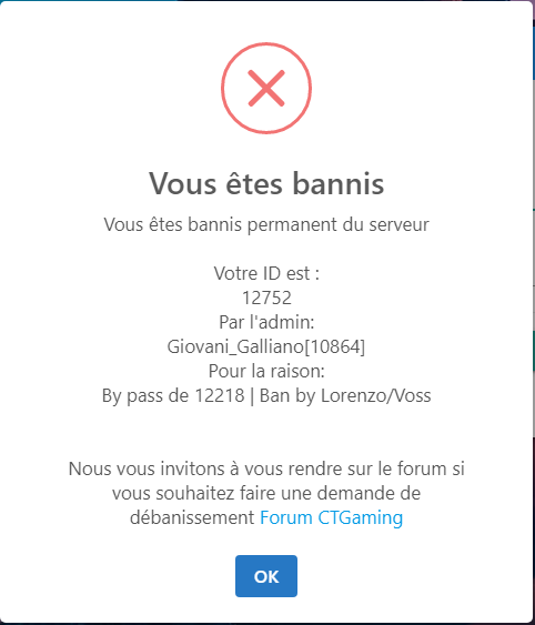 [Refusée] demande de debanissement. Ban10