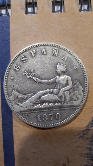 Moneda 5pts de1970 del gobierno provisional.  16386310