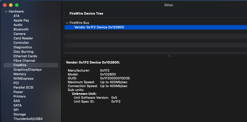 (Resolu) Carte Firewire sur Big sur Screen10