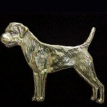 broche en argent ou en Bronze "Border Terrier" D109st10