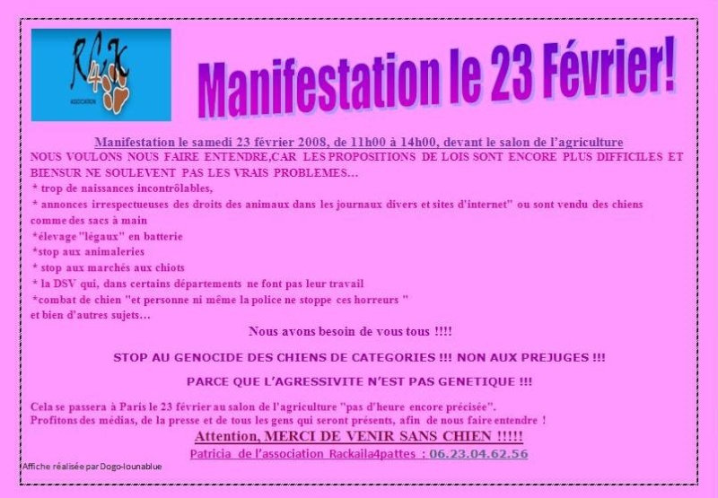 MANIFESTATION LE 23 fevrier AU  SALON DE L'AGRICULTURE Manifp10