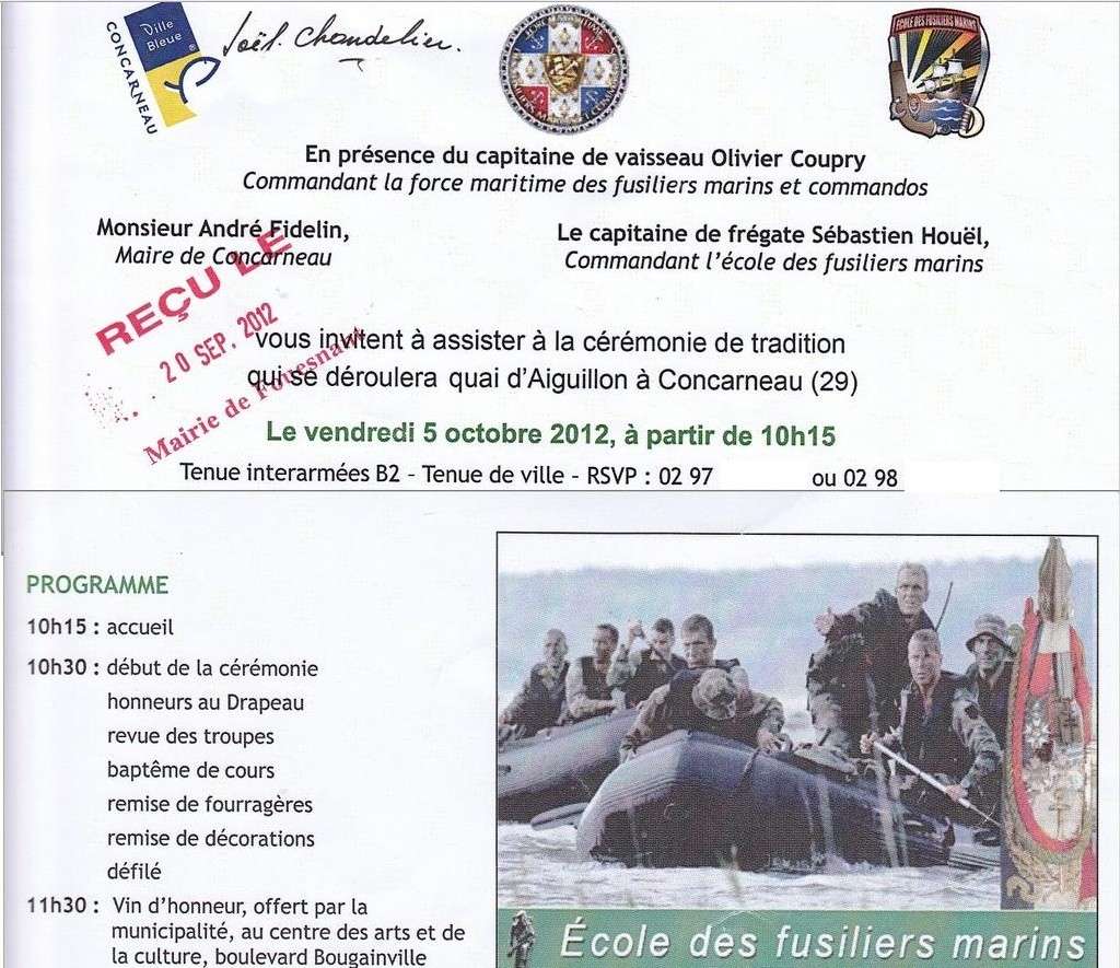 Reportage cérémonie de tradition Ecole des fusiliers à Concarneau Invit11