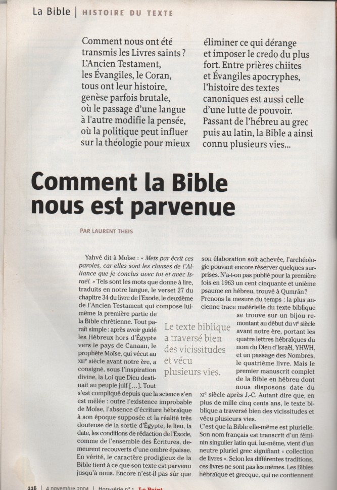 Bible - Comment la Bible nous est parvenue ? Commen10