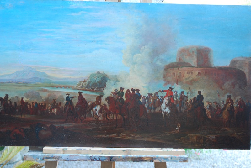 huile sur toile , scène de bataille du XVIIème (?) Dsc_0122