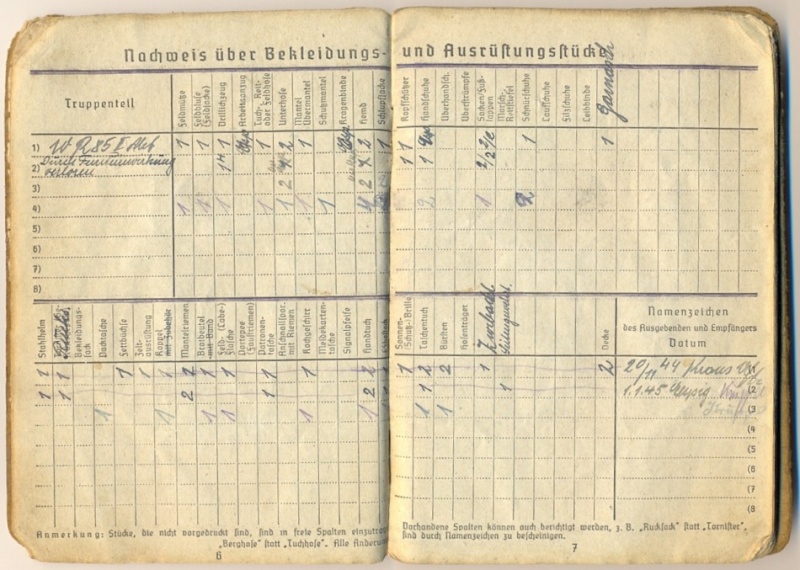 Nebelwerfer Soldbuch Ardennes 1944 Soldbu15