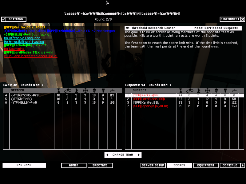 ||SFP|| VS TF 28.1.08 1 Round only played WON Swat4-11