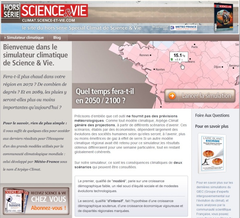 Simulation de l'évolution du climat en France Simula10