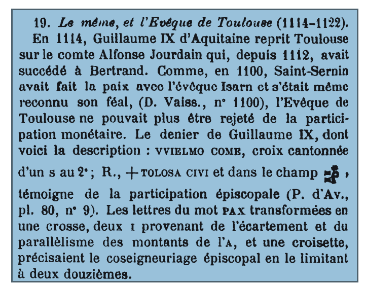 Obole de Guillaume IV de Toulouse Vielmo10