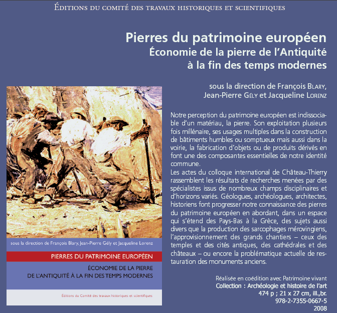 Publication - Pierres du Patrimoine europen Bdc_110