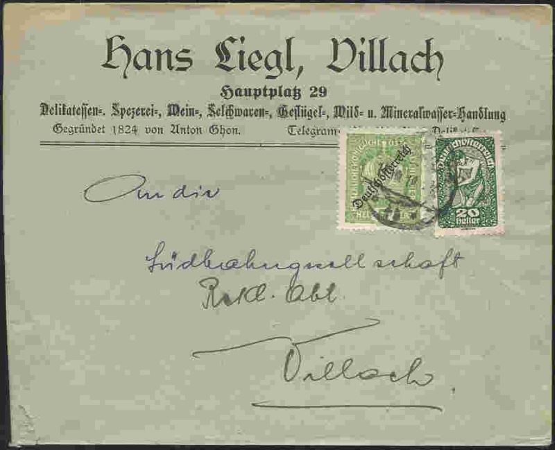 Osterreich - Inflation in Österreich - Belege - 1918 bis 1925 19190810