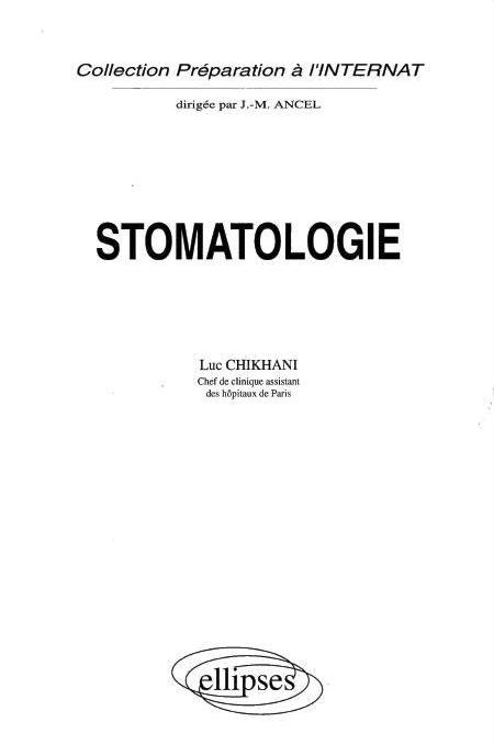 stomatologie: préparation pour l'internat (livre)  Sans_t30
