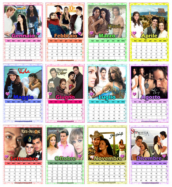 CALENDARIO DELLE TELENOVELAS - ANNO 2011! Calend10