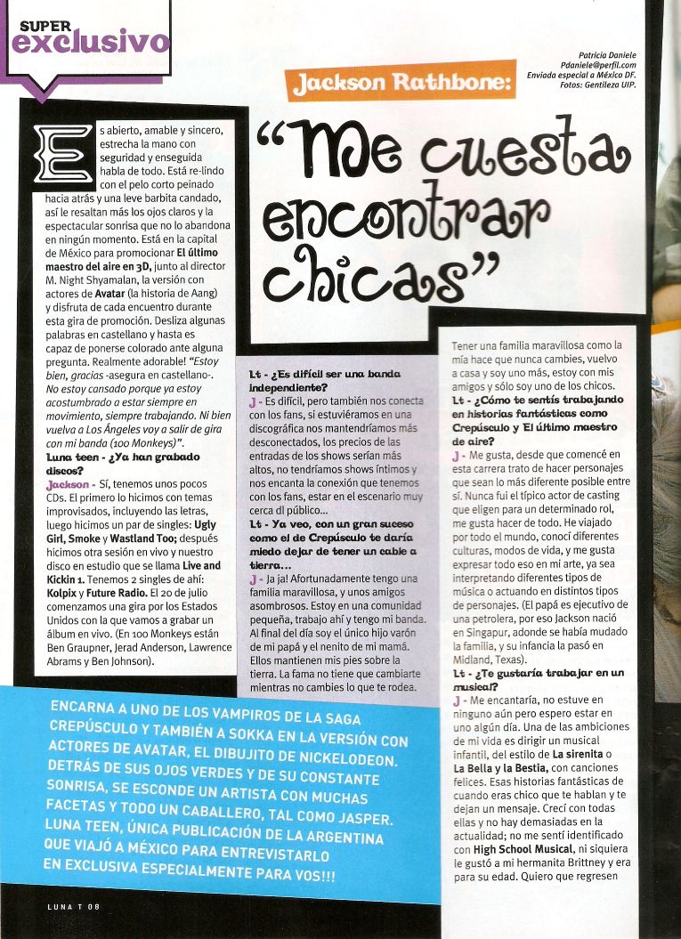 LunaTeen Agosto 2010 especial Jackson Rathbone!!! Escane12