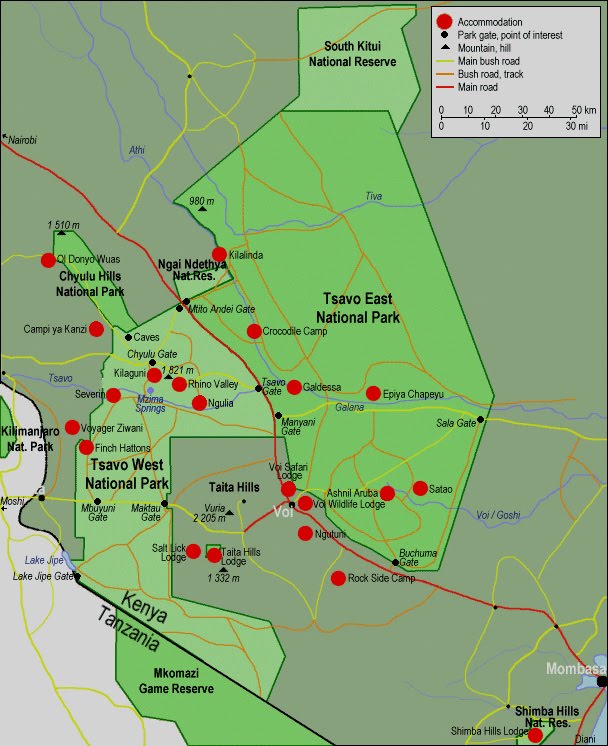 Kenya - Tsavo West National Park lodge e campi tendati-Guida Mappa_14