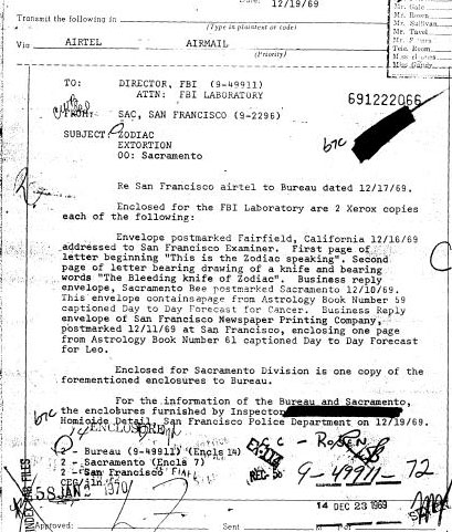 FOIA Request For 12/16/69 Fairfield Zodiac Letter "This state is in trouble...Bleeding knife of the Zodiac" Fbi_me10
