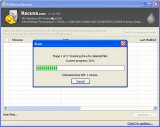 Mengembalikan data yang hilang menggunakan recuva (freeware data recovery) Recuva10