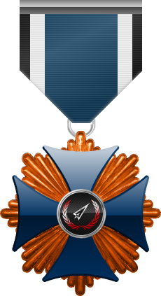 Bronze level of the Blue Cross of the Silver Arrows - This award is given to a member who participated in a number of assignments in friendly territory. Bronze level is the first of six.