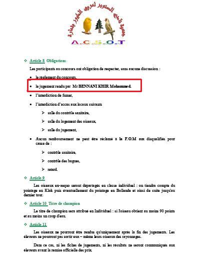   A.C.S.O.T organise son 2eme concours. 71010