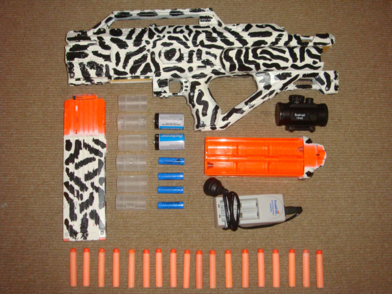 Selling Zebra camo Modified Nerf SMG Stampede 16.8V T2ec1610