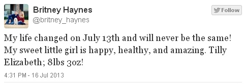 Britney Haynes is pregnant! Brit_b10