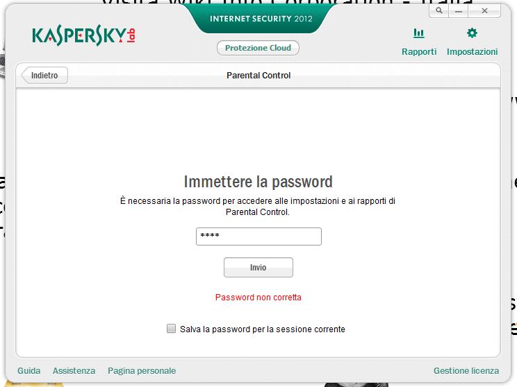 Cosa fare in caso ci si dimentica la password di Kaspersky Internet Security 2012 Kasper10