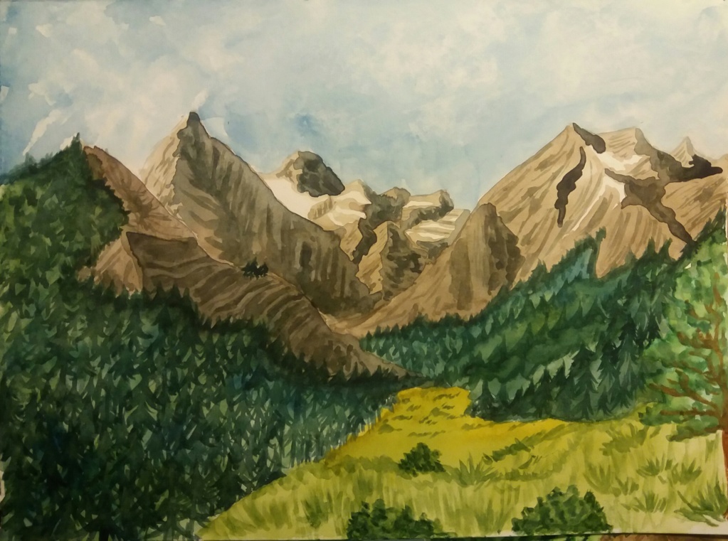 montagnes ( aquarelle) Mounta10