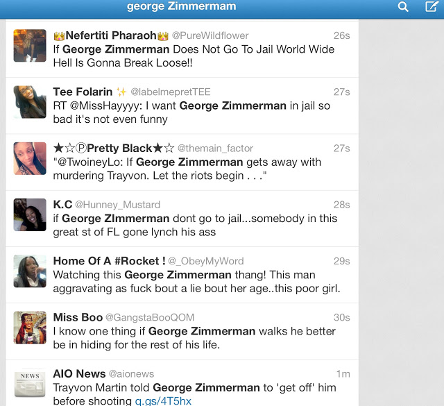 a reason to riot ?....Zimmerman  Twitte10