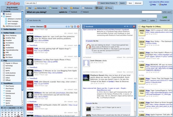 Zimbra Desktop - Allows you to meld the online and offline worlds Zimbra10