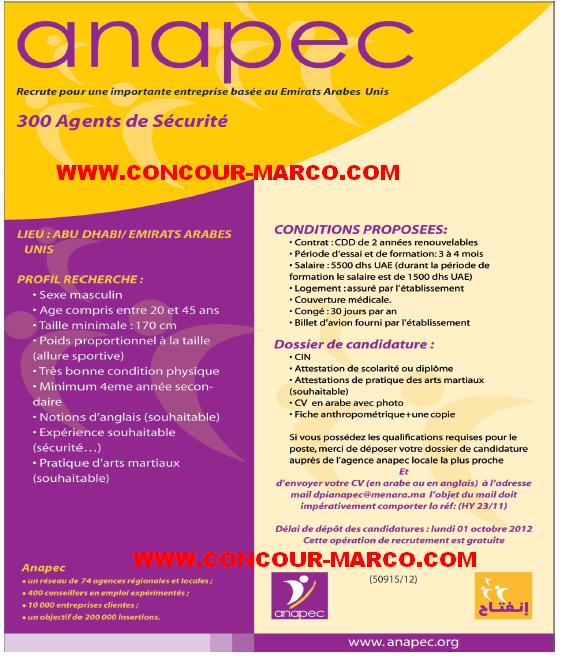  ANAPEC : مؤسسة مهمة بدولة الإمارات العربية توظف 300 حارس أمن من المغرب قبل 01 أكتوبر 2012  300age10